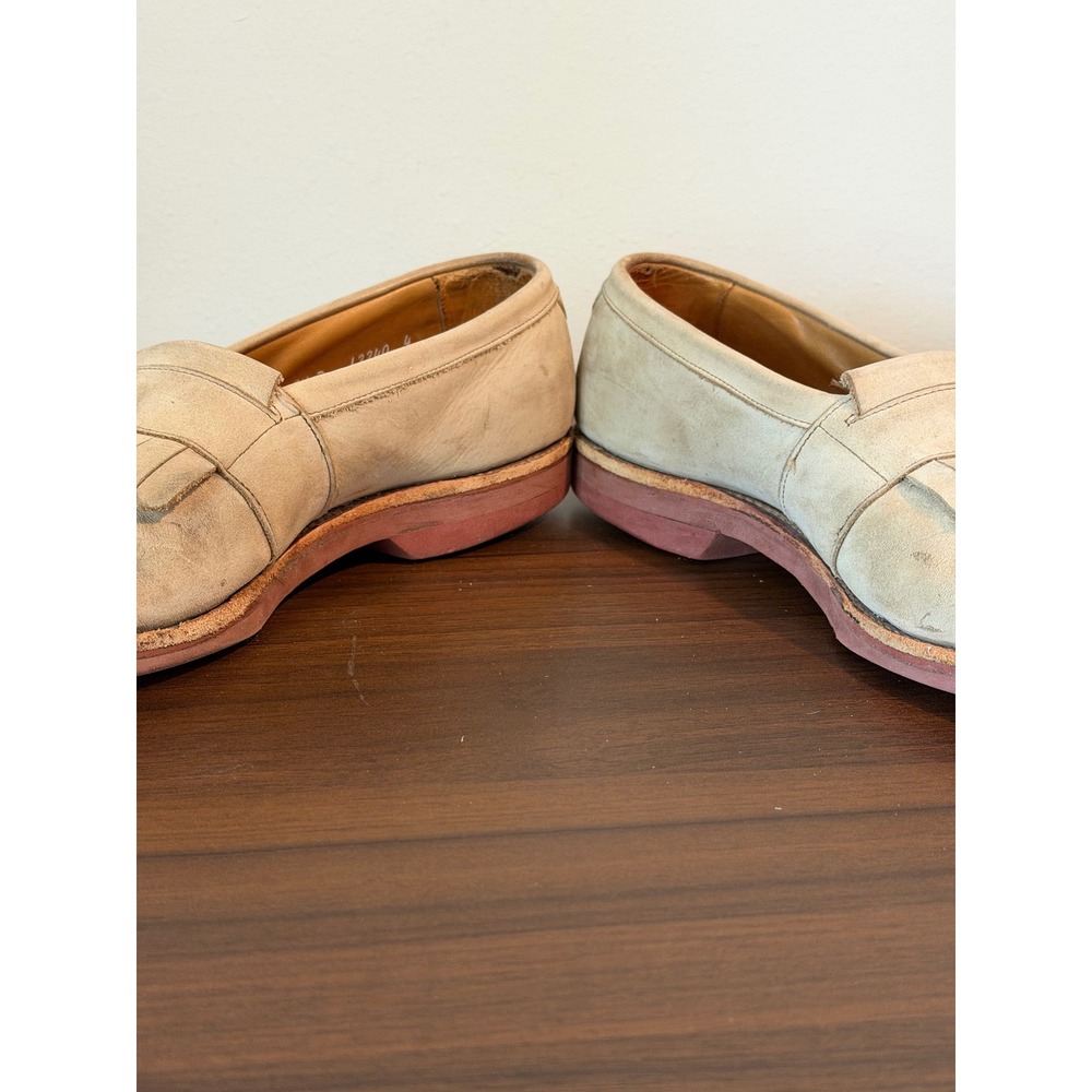Allen Edmonds Newport Tan Suede Tassel Kiltie Loafers Mens 9.5 D Shoes Moc Toe - Picture 12 of 16